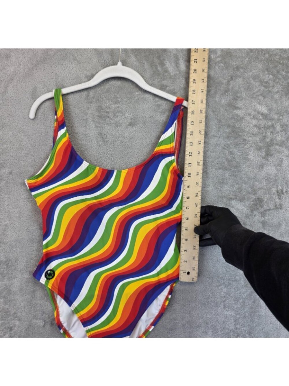Michael Michael Kors Swimsuit Womens 14 Rainbow Stripe One Piece MM5E23 - Picture 9 of 9